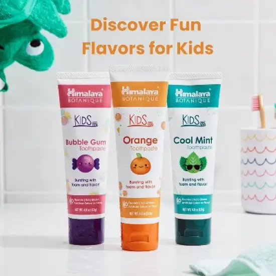 Himalaya Botanique Kids Toothpaste, Orange Flavor 4 oz, 1 Pack image {4}