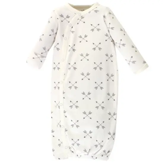 Touched by Nature Baby Organic Cotton Side-Closure Snap Long-Sleeve Gowns 3pk, Fox image {1}