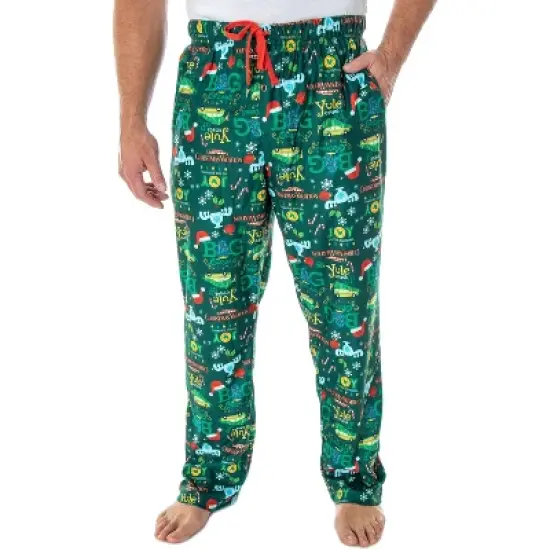 National Lampoon's Christmas Vacation Men's Allover Print Pajama Pants Green image {5}