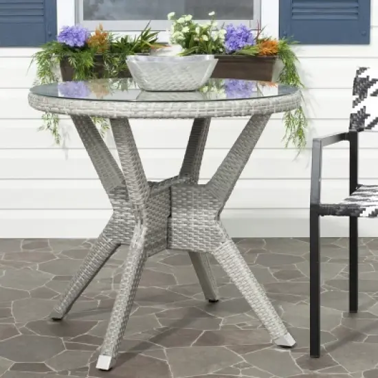 Langer Round Table - Indoor/Outdoor - PAT4006 - Grey - Safavieh image {1}