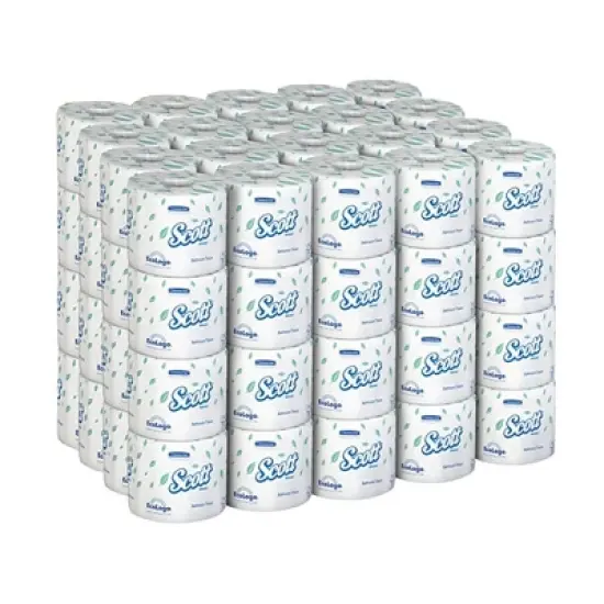 Scott Essential Toilet Paper, 1-Ply Bath Tissue 80 Count image {2}