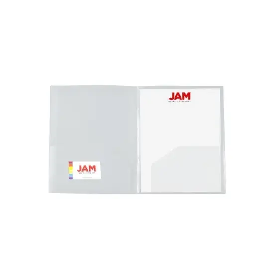JAM Paper 4-Pocket Heavy Duty Folders Clear 2/Pack (389MP4cl) 389MP4CL image {3}