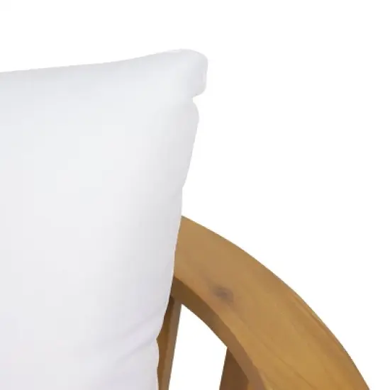 Solano Outdoor Wooden Loveseat with Cushions - White/Teak - Christopher Knight Home image {8}