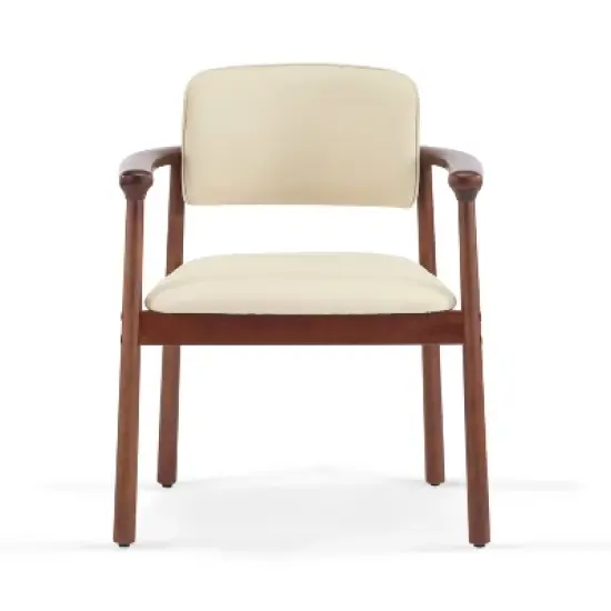 Christopher Knight Home Contemporary Jessica Rubberwood Faux Leather Upholstered Dining Chairs (Set of 2) image {3}