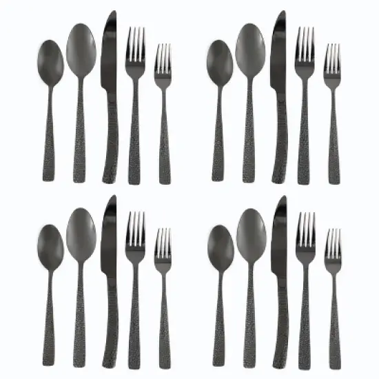 Gibson Elite Stonehenge 20 Piece Flatware Set in Black image {5}