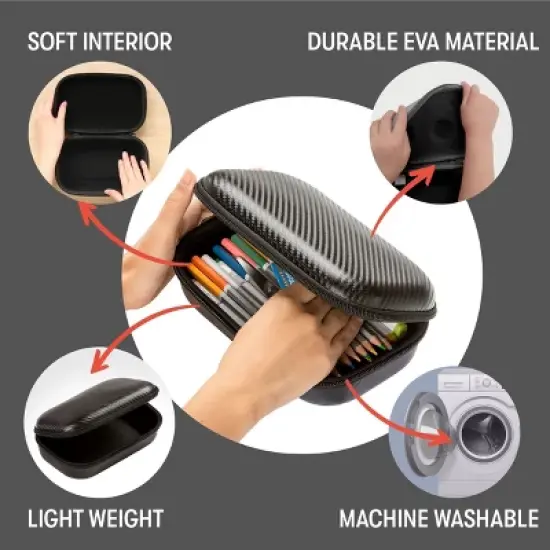 ZIPIT Carbon Pencil Case, Black Pencil Box image {1}