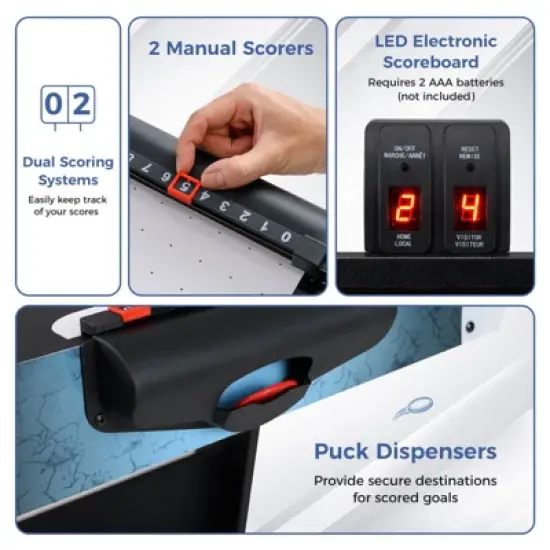 Costway Foldable Air Hockey Table for Kids & Adults with Digital LED Scoreboard image {7}