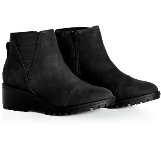 Women's Wide Fit Eden Wedge Ankle Boot - black | EVANS image {5}