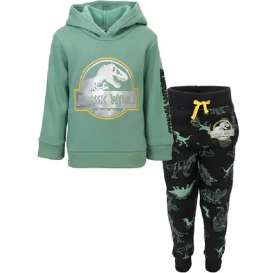 Jurassic World Dinosaur T-Rex Girls Fleece Pullover Hoodie and Set Toddler image {9}