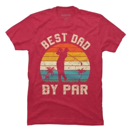 Men's Design By Humans Best Dad By Par Tropical Golf By T-Shirt image {13}