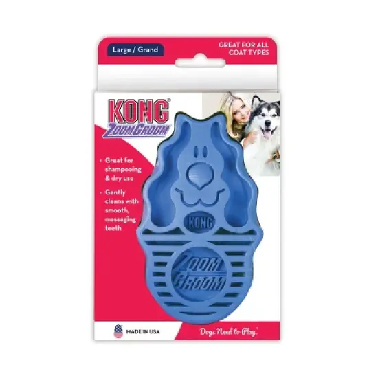 KONG Zoom Groom Boysenberry Dog Grooming Tool image {2}