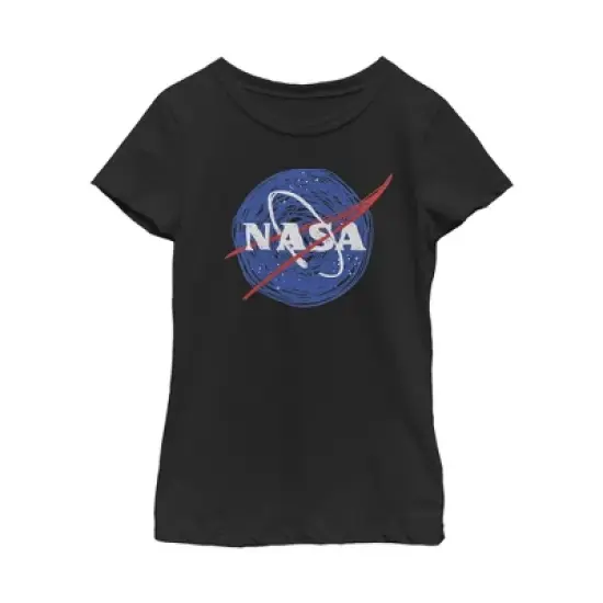 Girl's NASA Cartoon Scrawl Logo T-Shirt image {2}