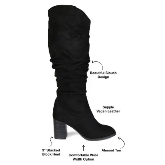 Journee Collection Womens Aneil Stacked Heel Knee High Boots image {7}