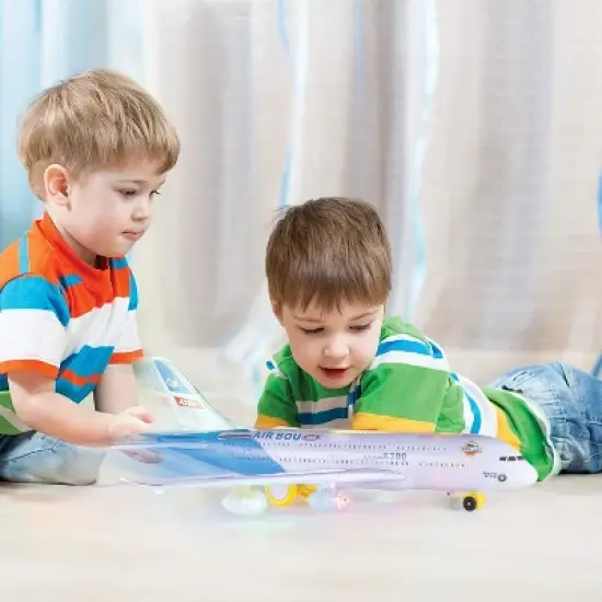 Top Race Air Bus A380 Aeroplane Bump and Go with flashing lights Sound effects image {1}