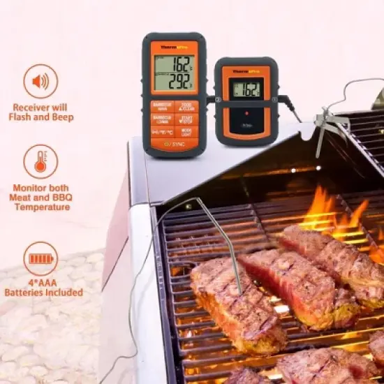 ThermoPro TP08BW Remote Meat Thermometer Digital Grill Smoker BBQ Thermometer with Two Probes image {1}