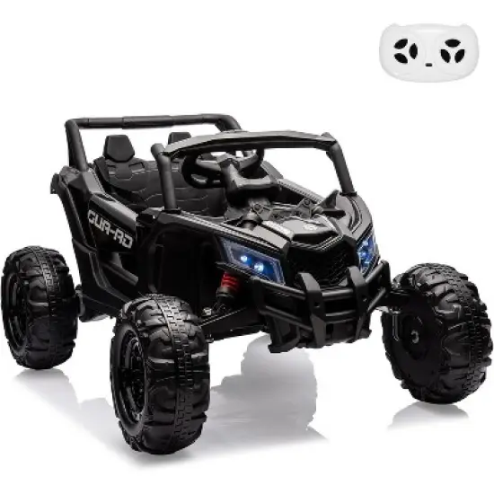 24V Kids Ride-On UTV Car with Remote Control, Spring Suspension, LED Lights, Music & USB, Metal Frame Battery Powered Electric Vehicle Toy image {7}