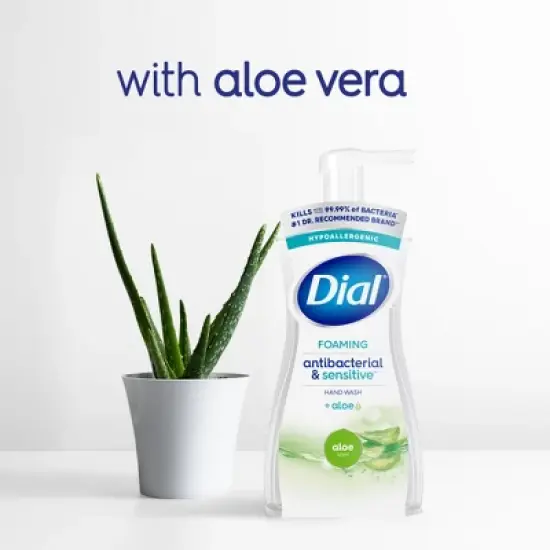 Dial Foaming Antibacterial Sensitive Hand Wash - Aloe - 10 fl oz image {5}