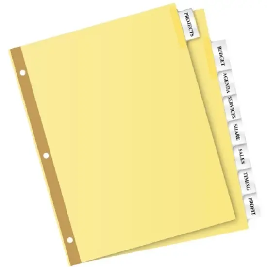 Avery 8 Tab Binder Dividers, Insertable Clear Big Tabs, 1 Set Pack, 8 Packs, 8 Sets Total (11112) image {6}