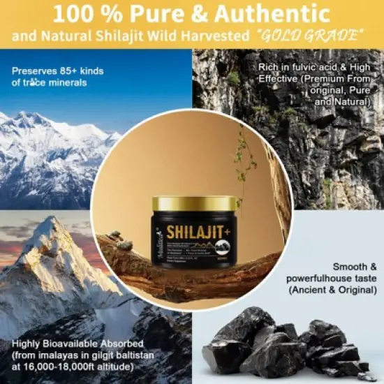 Mulittea Himalayan Pure Shilajit Resin,Support Energy,Strength & Immunity for Men & Women,60g image {5}