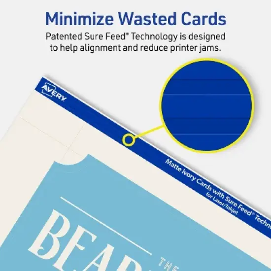 Avery Printable Cards with Scalloped Edges, 6" x 9", Matte Ivory, 10ct image {3}