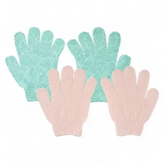 Spa Essentials 2 Pack Exfoliating Bath Gloves - Gentle Dead Skin Removal, Deep Cleaning & Exfoliating Body Scrub Gloves for Shower (Unscented) image {8}