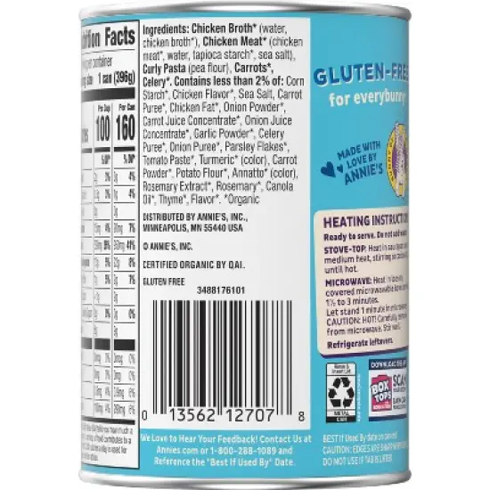 Annie's Gluten Free Chicken & Pasta Soup - 14oz image {3}