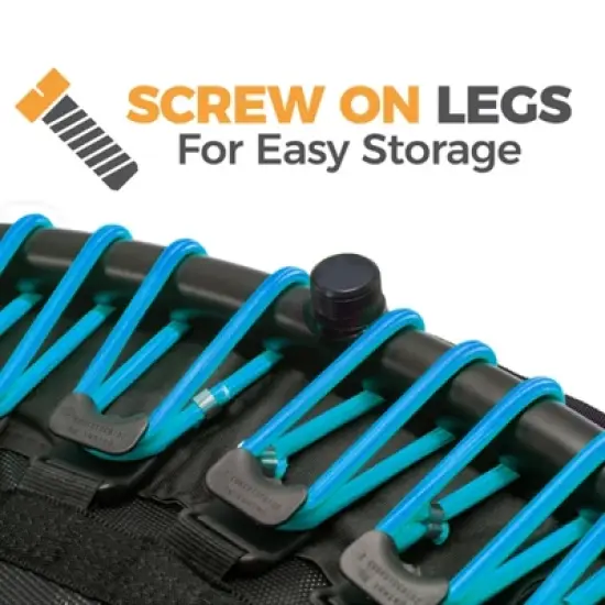 LEAPS & REBOUNDS 40" Round Mini Fitness Trampoline & Rebounder Indoor Home Gym Exercise Equipment Low Impact Workout for Adults, Blue image {1}