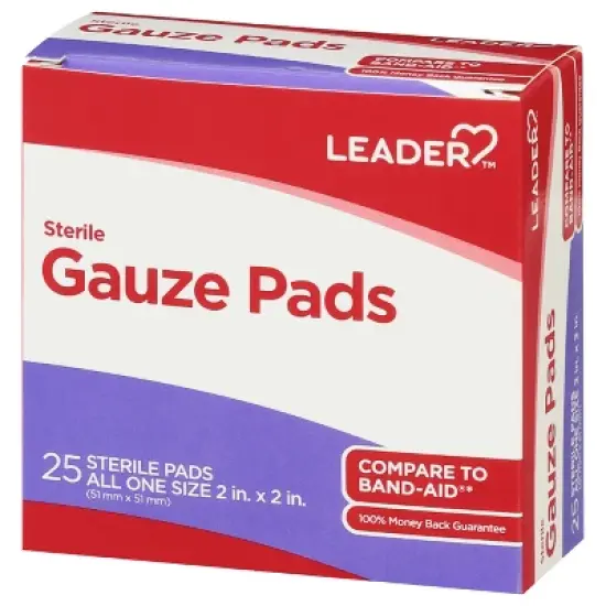 Leader Sterile Gauze Pads 2 in x 2 in 25 ea image {7}