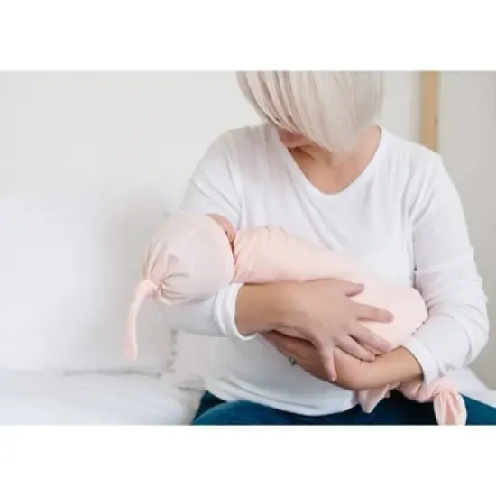 Copper Pearl Knit Swaddle Blanket - Blush image {3}