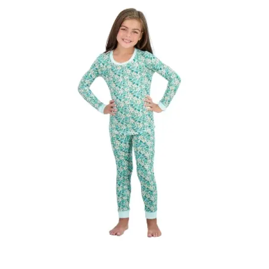 Sleep On It Girls Super Soft 2-Piece Snug Fit Pajama Set - Floral image {4}
