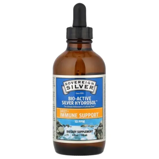 Sovereign Silver Bio-Active Silver Hydrosol Dropper-Top, Daily + Immune Support, 10 ppm, 4 fl oz (118 ml), Dietary Supplements image {2}