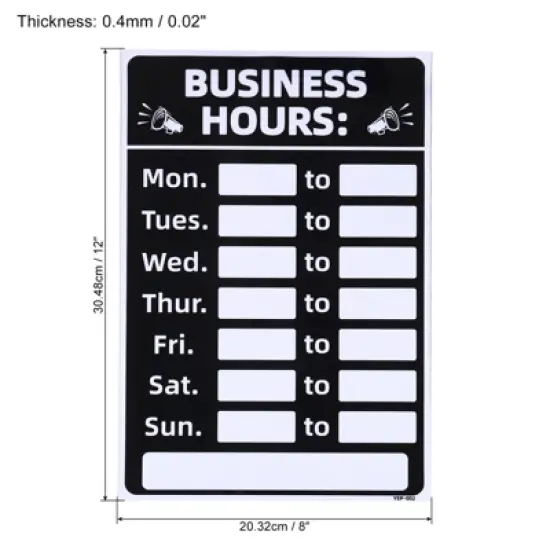 Unique Bargains Changeable Self-Adhesive Waterproof Store Shop Business Hour Sign 2 Pcs image {1}