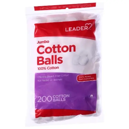 Leader Cotton Balls Jumbo 200 ct image {2}