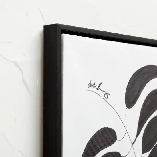 (Set of 2) 16" x 20" Leaf Duo Framed Canvases Black - Opalhouse&trade; designed with Jungalow&trade; image {2}