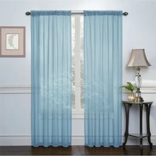 Kate Aurora Basic 2 Pack Sheer Voile Home Window Curtains image {5}