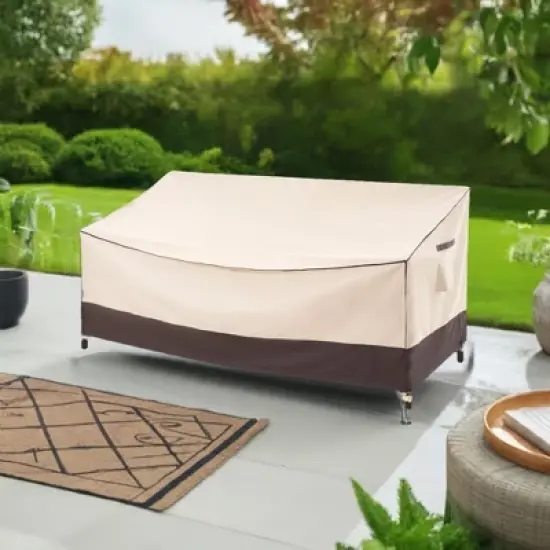F&J Outdoors Premium Waterproof Outdoor Patio Sofa Cover - Beige+Coffee image {1}