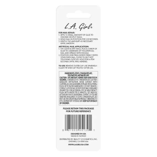 L.A. Girl Nail Glue - Ultimate Gel - 0.14oz image {1}