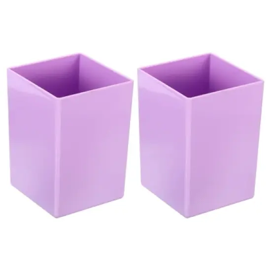Unique Bargains Square Plastic Pencil Pen Makeup Brush Holder Desktop Organizer 2 Pcs image {9}