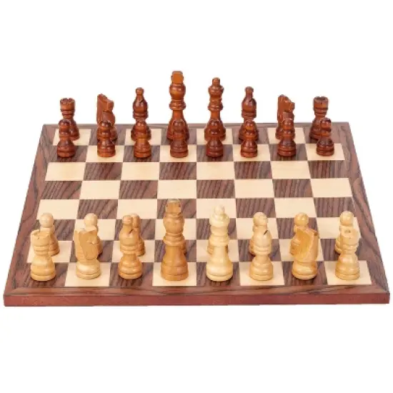 WE Games Classic Chess Set - Walnut Wood Board 12 in image {3}