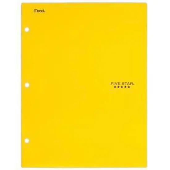 Mead Five Star 4 Pocket Solid Paper Folder (Colors May Vary): Multicolor Stationery, 3 Hole Punched, 25 Sheet Capacity image {6}