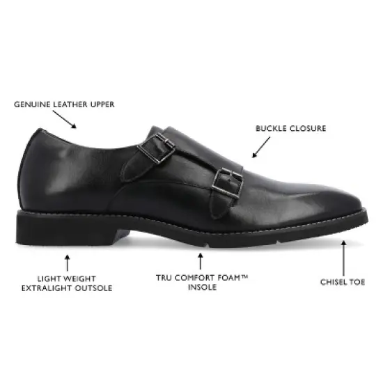 Thomas & Vine Artemis Chisel Toe Double Monk Strap image {7}