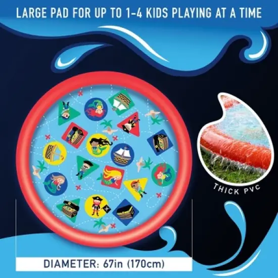 Splash Pad & Outdoor Sprinkler for Kids and Toddlers, Inflatable Water Pool image {4}