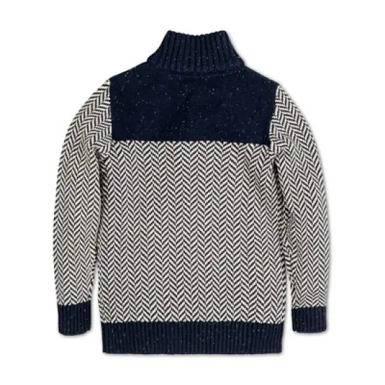 Hope & Henry Boys' Long Sleeve Half Zip Sweater with Yoke Detail, Kids image {2}