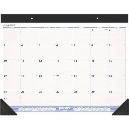 Desk Pad, 24 x 19, White Sheets, Black Binding, Black Corners, 12-Month (Jan to Dec): 2026 image {4}
