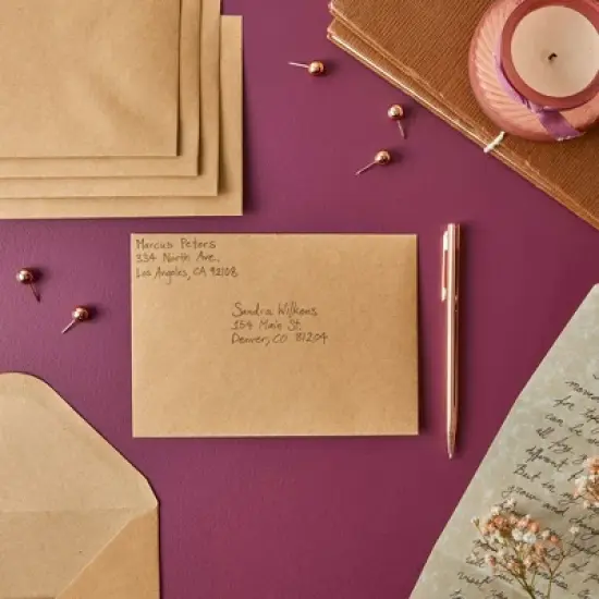 Paper Junkie Kraft Paper Invitation Envelopes 4x6 for Special Occasions like Weddings A6 V-Flap Brown Envelopes (50 Pack) image {2}