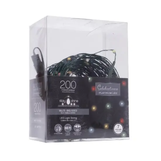 Celebrations LED Micro Dot/Fairy Multicolored 200 ct String Christmas Lights 66 ft. image {1}