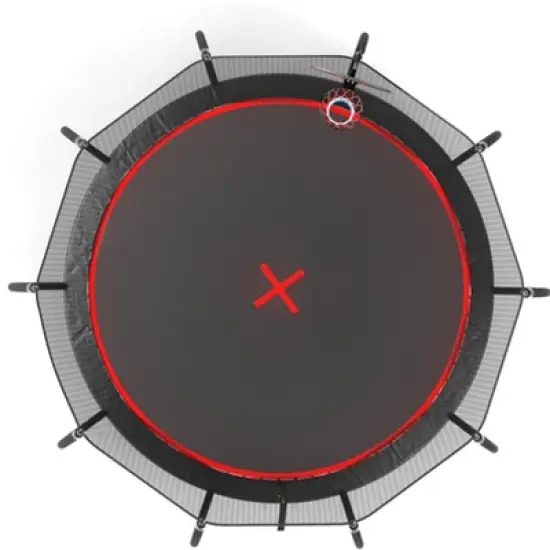 HFYee 8/12/14FT Starter Trampoline Kit Soft Basketball Board & Inflator for Ages 4+ Blue Safety Net image {2}