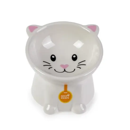 Nice Paws Tilted Cat Bowl White - 5 inch image {3}