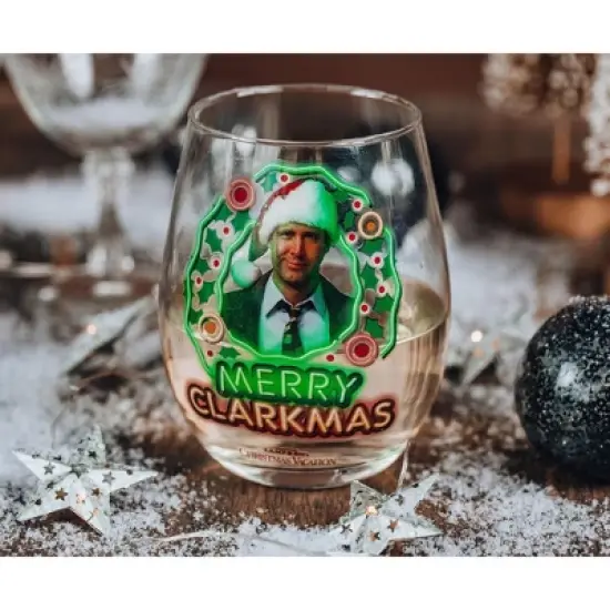 Silver Buffalo National Lampoon's Christmas Vacation Merry Clarkmas Stemless Glass | 20 Ounces image {3}