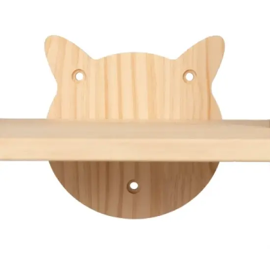 MaseiKar Wall-Mounted Cat Scratching Pad for Small to Large Cat, Indoor Wood Cat Tree with Hammock, Cat Scratcher Perch image {4}